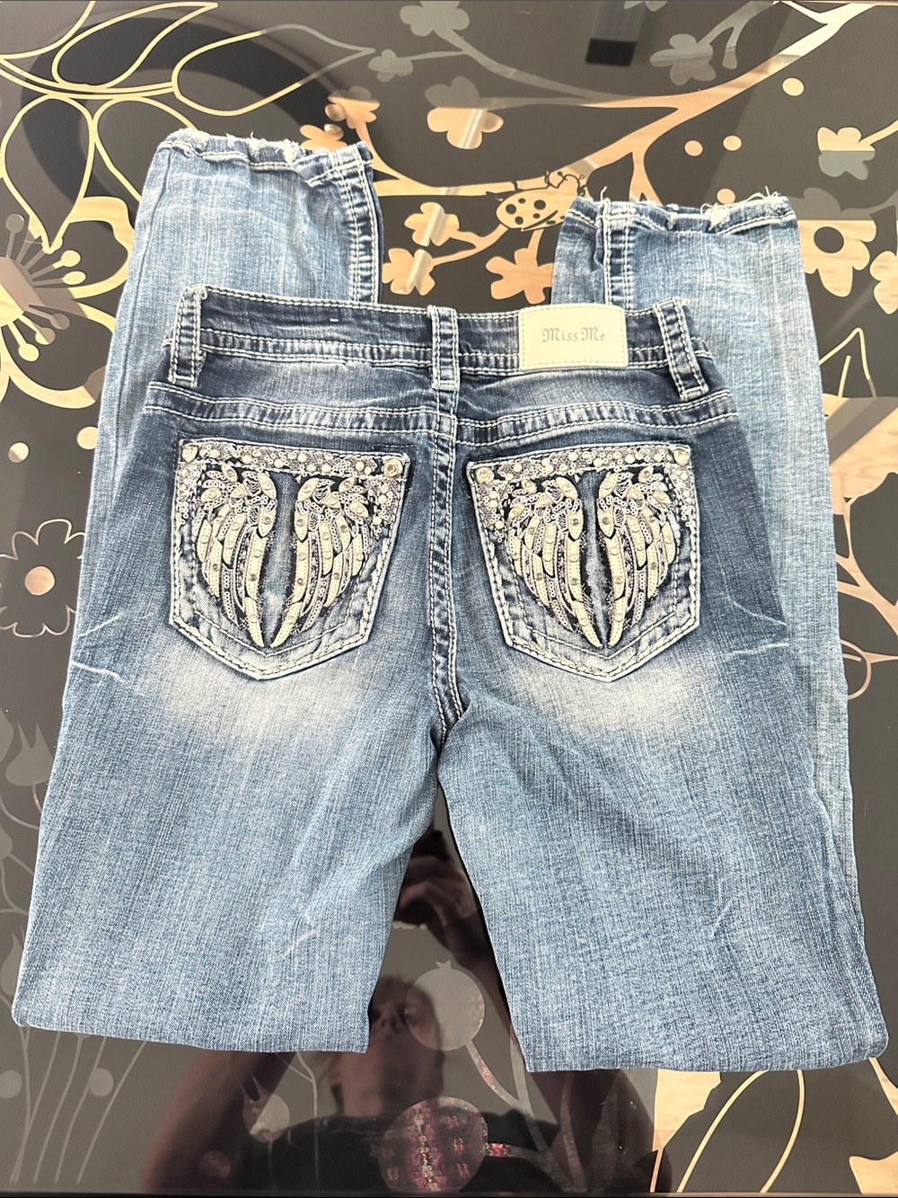 Miss Me Women's Blue Embroidered Back Pocket Jeans Size 26